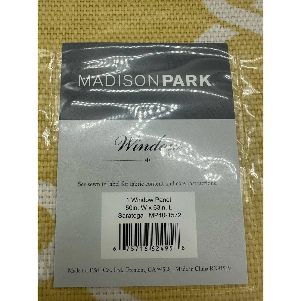 Madison Park 1-Panel Westmont Fretwork Print Light Filtering Window Curtain